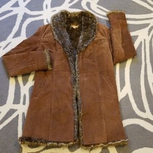 Wilson Leather Camel Suede Faux Fur Coat